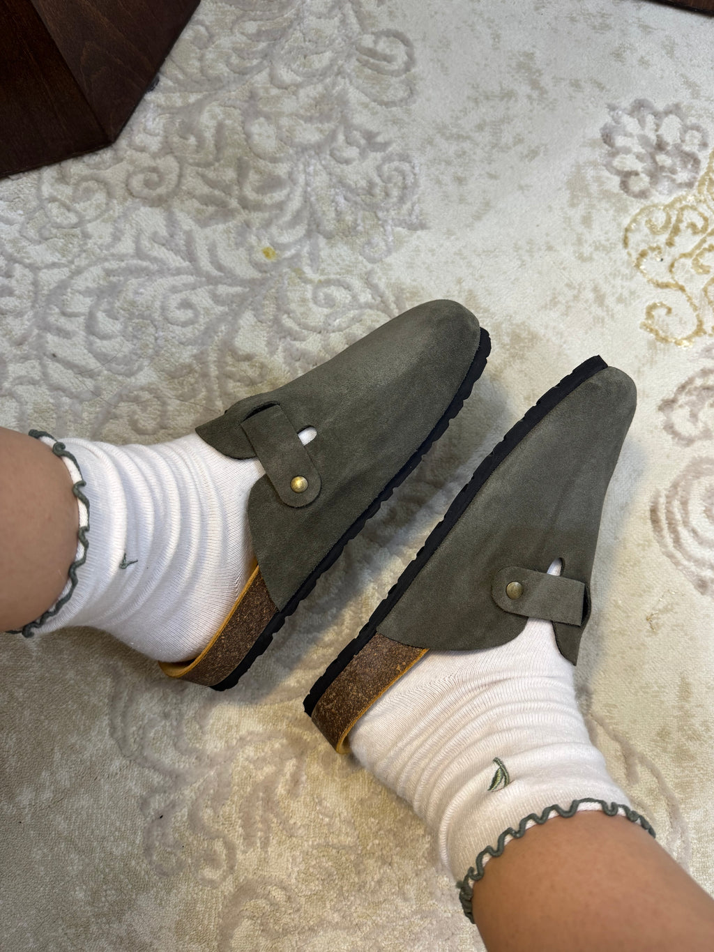 Oristep sabot kaki en cuire daim