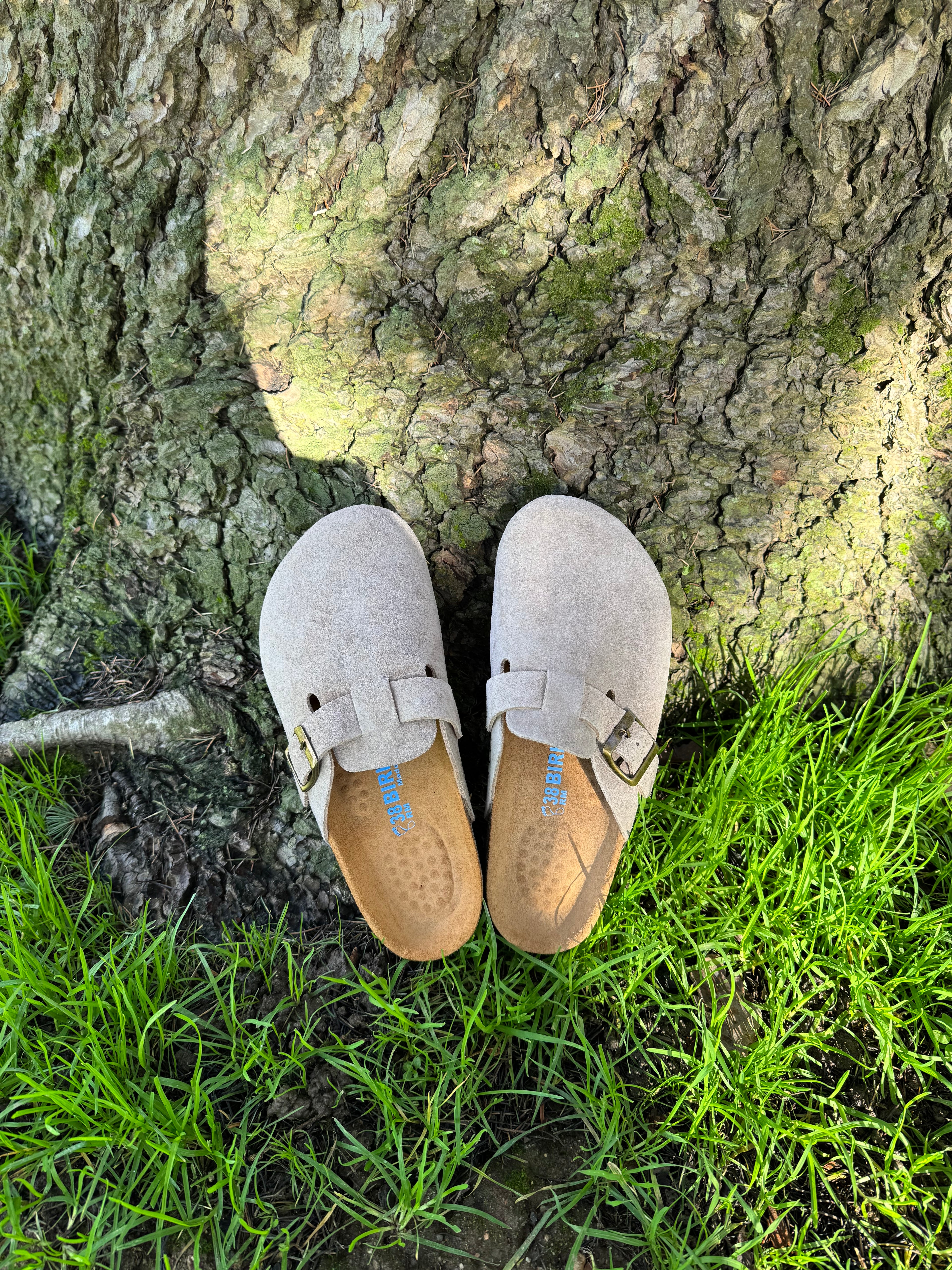 Oristep sabot beig en cuire daim