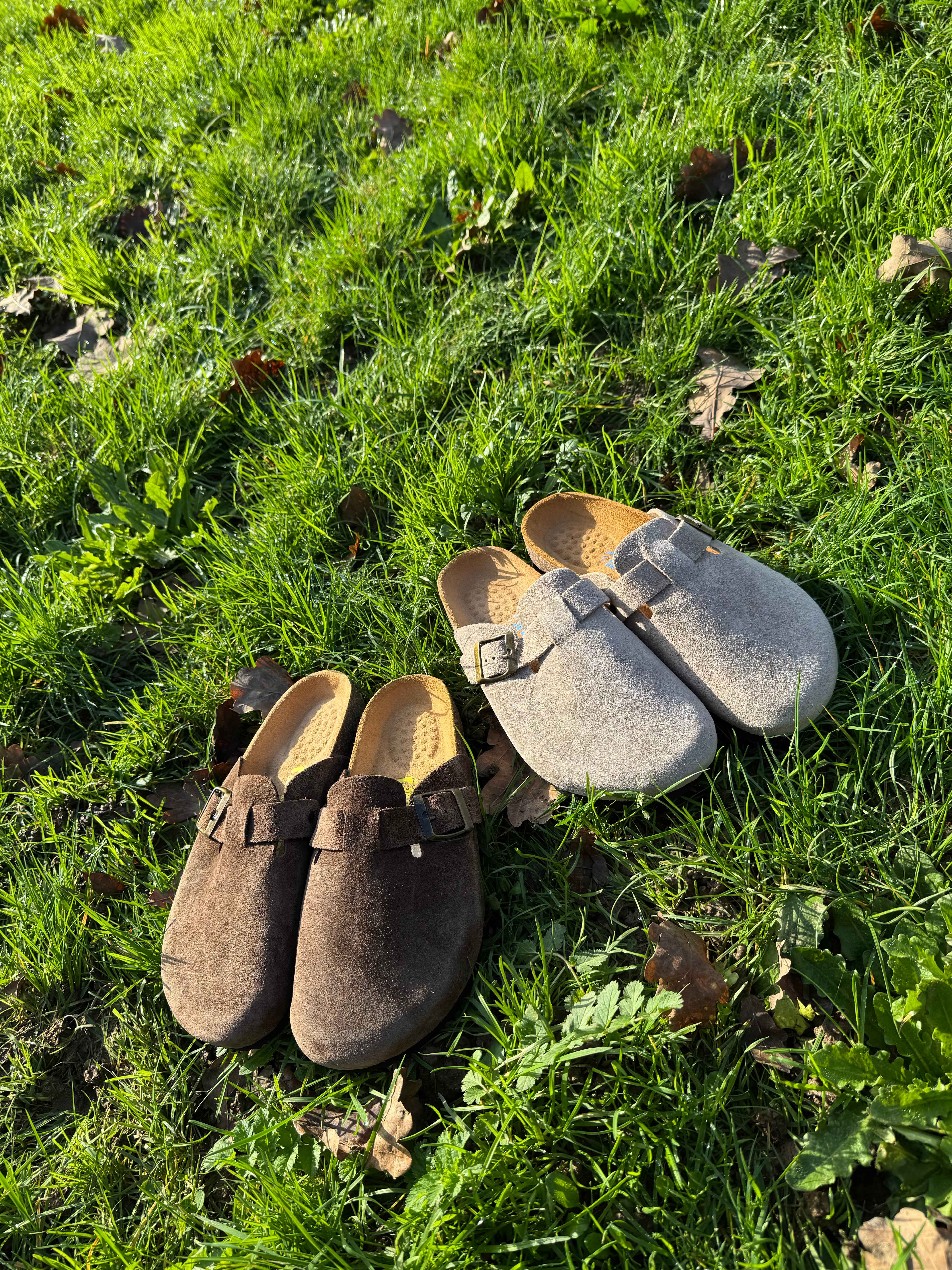 Oristep sabot beig en cuire daim